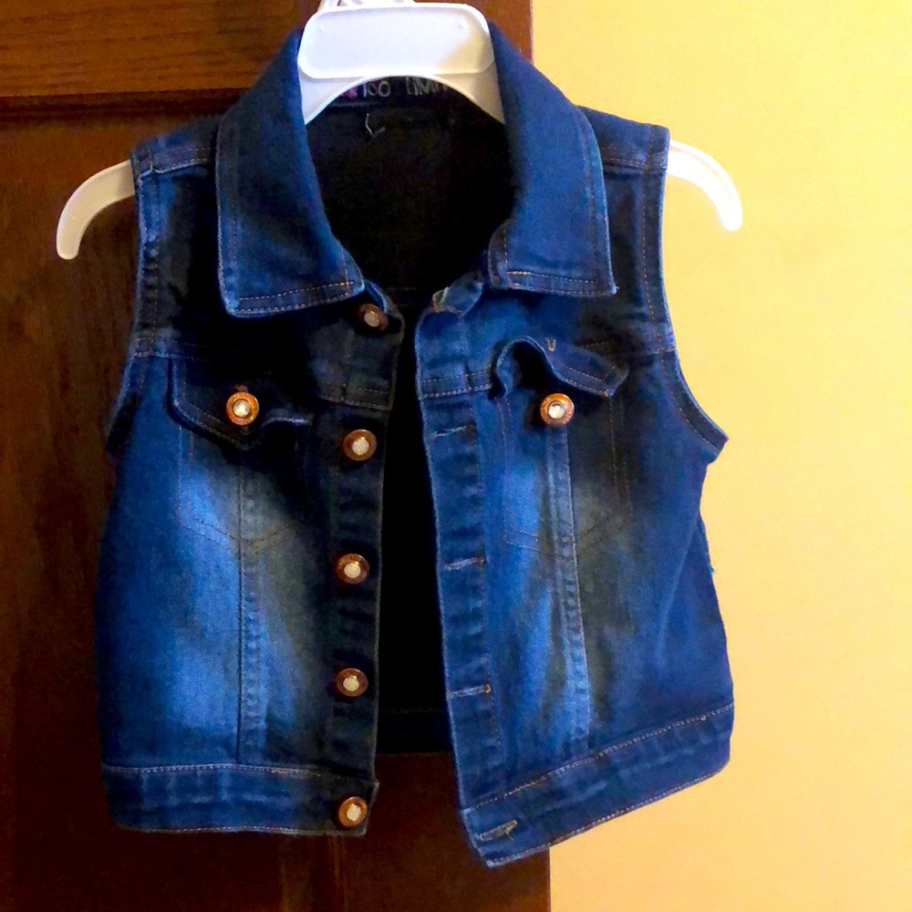 3T girls jean vest